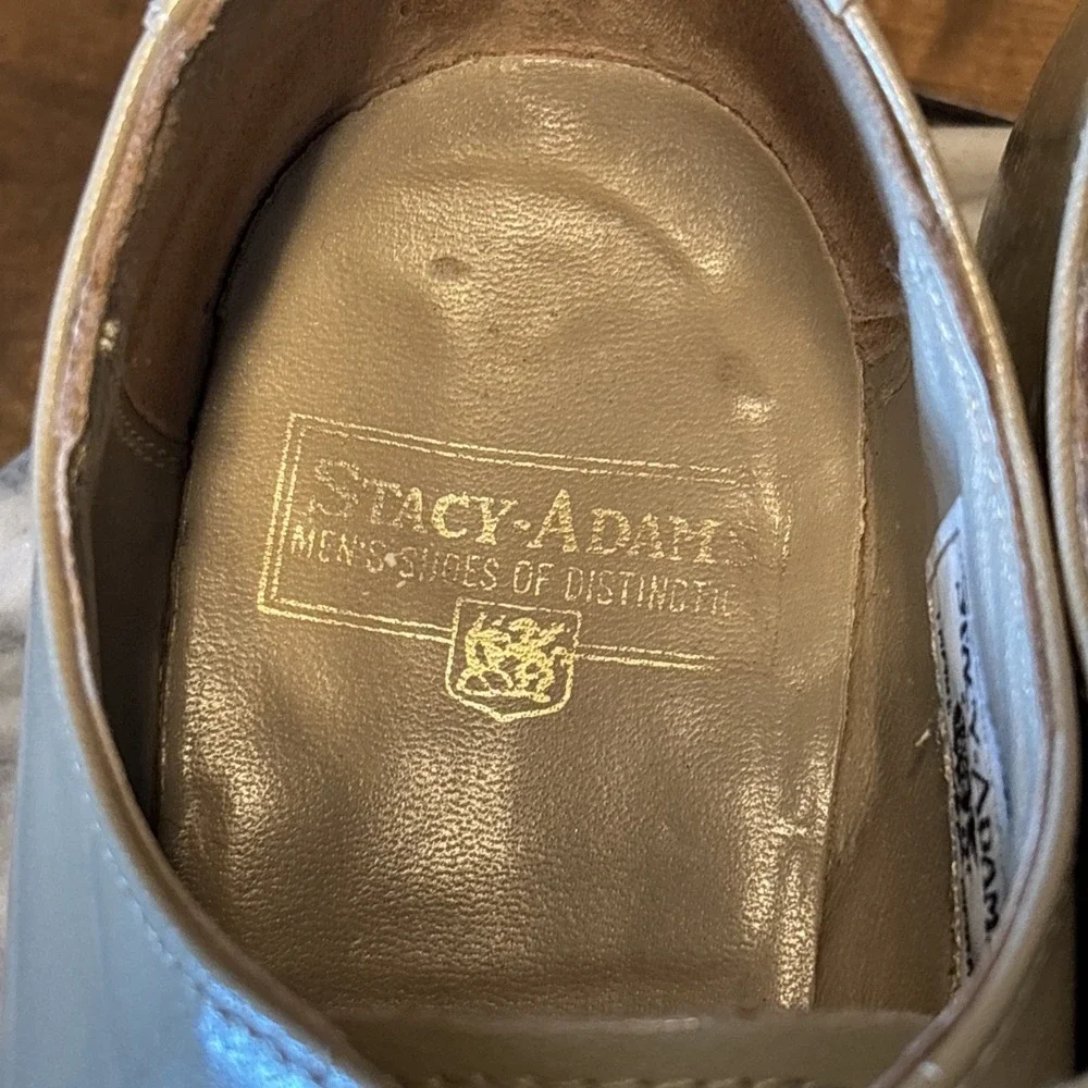 VTG Stacy Adams Madison Men's‎ Oxford Cap Toe Gray Dress Shoes Sz 9.5 D